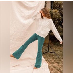 Free People Pull On Corduroy Flare Pants In Shining Sea (27)